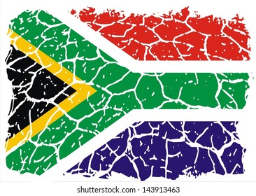 South African flag. A grunge