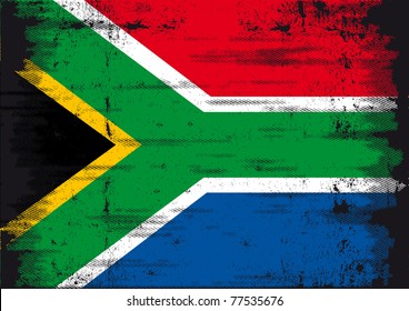 South African flag. A grunge South African flag for you