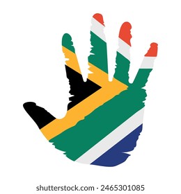 south african flag hand shape isolated