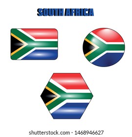 The South African flag is a horizontal bicolor of red and blue with a black triangle on the left side. 