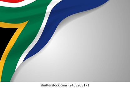 South African flag on a white background, suitable for political or national events such as election day and Independence Day, vector illustration