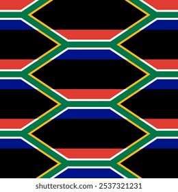 padrão de bandeira sul-africana. fundo geométrico. ilustração vetorial