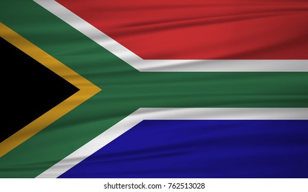south african flag vector. Vector flag of south african blowing in the wind. EPS 10.