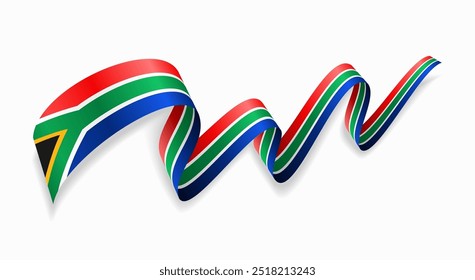 South African flag wavy abstract background. Vector illustration.