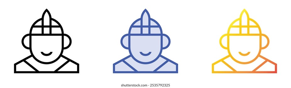 South African icon. Linear, Blue Fill and Gradient Style Design Isolated On White Background