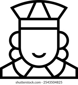 Icono sudafricano. Diseño de estilo lineal delgado aislado sobre fondo blanco