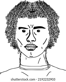 South African man face cartoon drawing  African man face sketch drawing  West indies man face line art vector silhouette  man face avatar