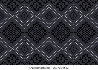 South African motif style art geometric textile seamless pixel pattern black color, Design for fabric, Clothes, Curtain, Carpet, Scarf, Wrap, Handcraft,  Wallpaper, Background and Vector illustration 