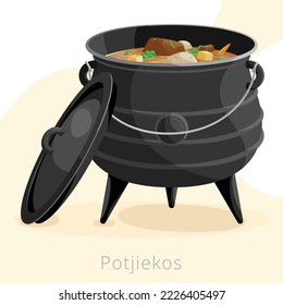 South African Potjiekos Vector Illustration