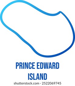 South African Prince Edward island outline blue gradient map. Abstract simplified shape map	