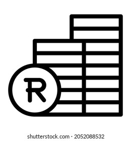 South African Rand Coin Stack Icon