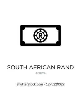 south african rand icon vector on white background, south african rand trendy filled icons from Africa collection, south african rand simple element illustration