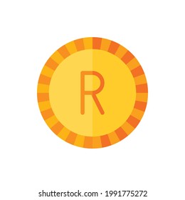 South African Rand, Money, Coin Flat Icon Logo Illustration Vector Isolated. Finance and Currency Icon-Set. Suitable for Web Design, Logo, App, and Upscale Your Business.