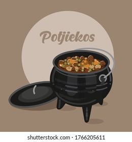 South African Stew in a Cast Iron Pot