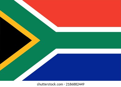 south african vector flag (blue,white,red,green,black,orange) country flag