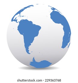 South America and Africa Global World
