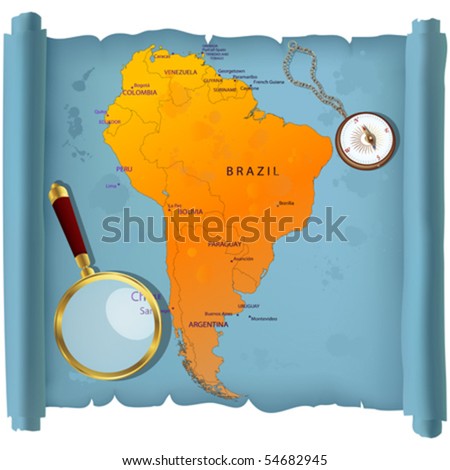 South America aged map