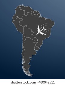 South America Airline, map 