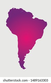 Silueta colorida del mapa vectorial de Sudamérica