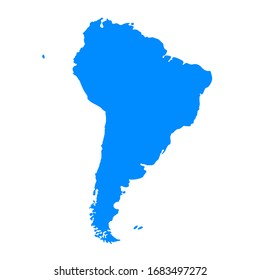 Mapas del continente sudamericano en color azul