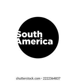South America continent name typography. South America icon.