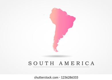 South America Continental Map- World Map International vector template with Pink gradient color isolated on white background - Vector illustration eps 10