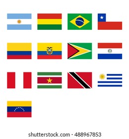 South America Flags Stock Vector (Royalty Free) 488967853 | Shutterstock