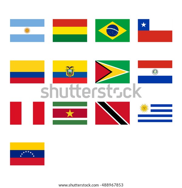 South America Flags Stock Vector (Royalty Free) 488967853