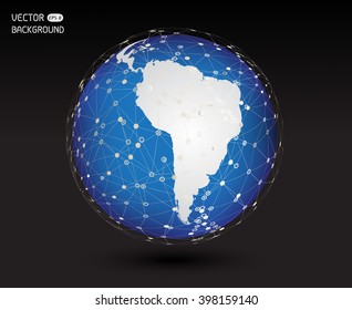 South America Globe. Earth Globe Vector Design.