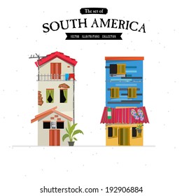 South America house style - vector illustration