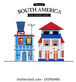 South America house style - vector illustration