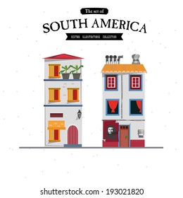 South America house style - vector illustration