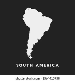 South America Icon. Continent Map On Dark Background. Stylish South America Map With Continent Name. Vector Illustration.