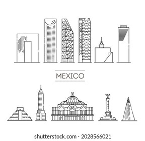 South America, icons. Rio De Janeiro detailed monuments silhouette.