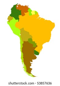 South America map against white background