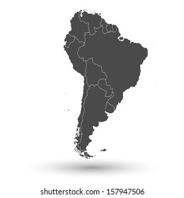 South America Map Background Vector