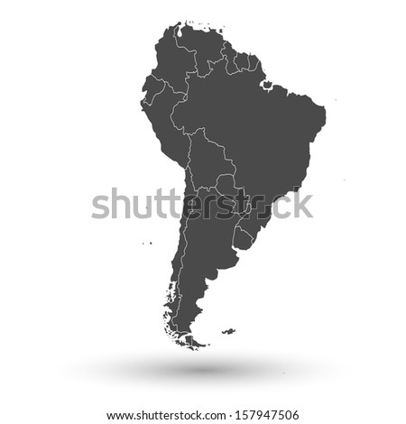 South America map background vector