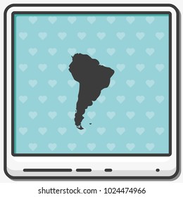 South America map flat vector icon.