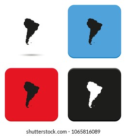 South America map flat vector icon.