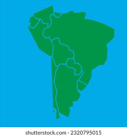 South america map graphic vector illustration