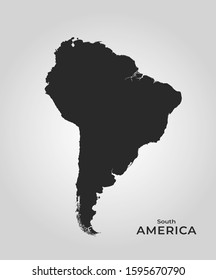 South america map icon. isolated vector silhouette image of western world continent