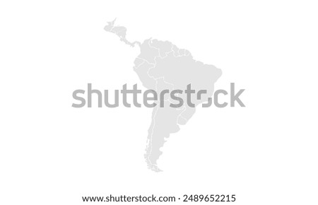 South america map illustration,isolated on white background for website layouts,background,education, precise,customizable,Travel worldwide,map silhouette backdrop,earth geography, political,reports.