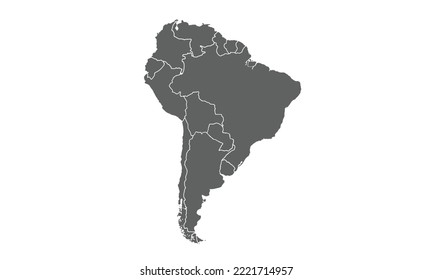 South America map isolated on white background.for annual infographics report website layout.