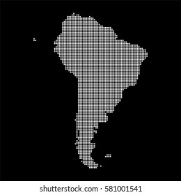 South America map made from dots
