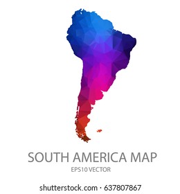 South America map polygon vector