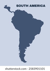 South America map simple flat vector
