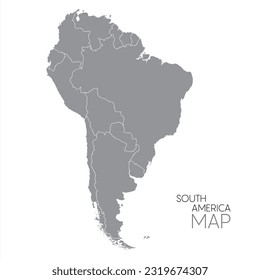 South america map, vector 10 eps.