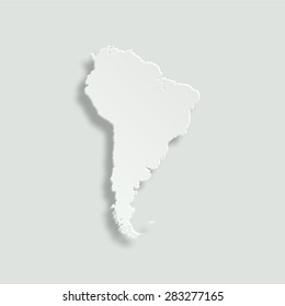 South America map vector icon - paper illustration