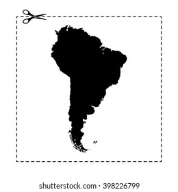 South America map vector icon
