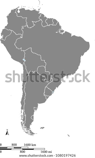 South America Map Vector Outline Scales Stock Vector (Royalty Free ...